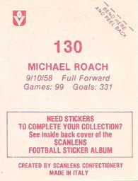 1983 Scanlens VFL Stickers #130 Michael Roach Back